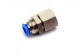 Пневмофитинг цанговый прямой с внутренней резьбой PMF 06-02 (R1/4") HIMPT