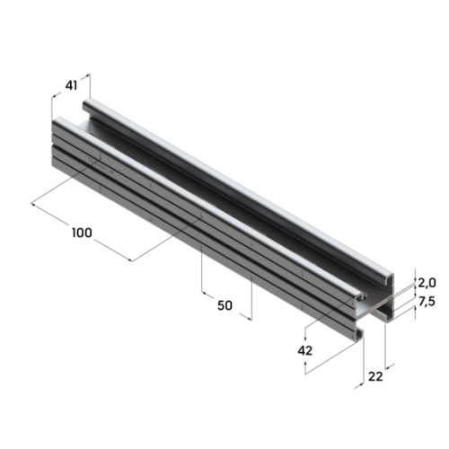 Профиль TSC 41х 42Dx2,0-3000 Zn275 (1 шт/кор)