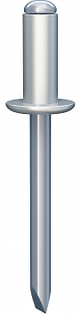 Вытяжная алюминиевая заклепка со стальным оцинкованным стержнем А/УС 4,8х8, с отрывающимся сердечником (500 шт/кор)