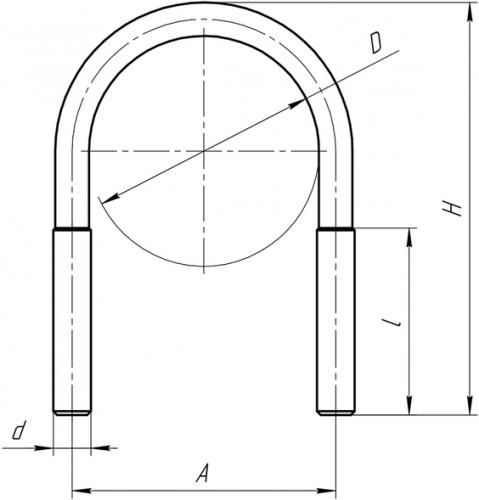 Хомут U-образный TUB D219 (216-219) M14 (10 шт/кор)